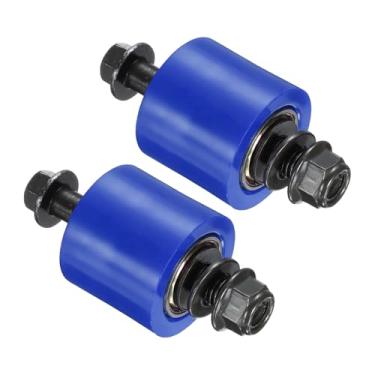 Imagem de PATIKIL Tensor de polia de rolo de 10 mm, 2 peças de tensor de polia de rolo de corrente mini peças de nylon tipo cilindro guia guia de corrente de roda conjunto deslizante para mini motocicleta Dirt