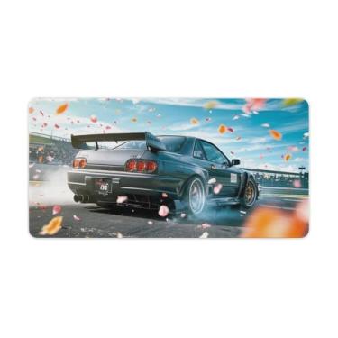 Imagem de HouLaiZhe JDM Tapetes de mesa de carro R32LL/A, ーー Tapetes de mouse para jogos, tapetes de mesa grandes para teclado de mesa, tapete de computador 30 x 60 cm