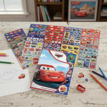 Imagem de 8 Folhas Adesivo Figurinha Personagens Infantil Disney Volta as Aulas 
