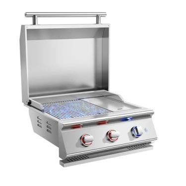 Imagem de Churrasqueira a gás Progane com 3 queimadores, churrasqueira bulit-in de aço inoxidável 304, queimador de propano líquido de 3 * 14.000 BTU, para churrascos de cozinha ao ar livre