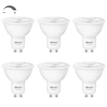 Imagem de DiCUNO Lâmpada Led Gu10 Regulável, Equivalente A 40 W, Branca Natural 4000 K, 450 Lm, Mr16 Para Holofotes, Iluminação De Trilho, Luz 5 W Com Feixe 38 ° Sala Estar, Cozinha, Exaustor, Pacote 6