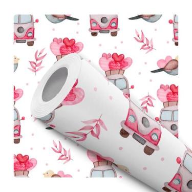 Imagem de Papel De Parede Vinílico Kombi Coração Pássaro Quarto Infantil 12m - D