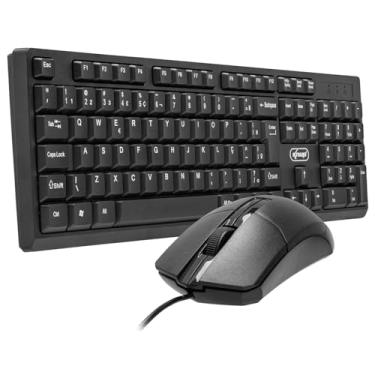 Imagem de Kit Teclado e Mouse com Fio Semi Mecanico USB 1600DPI Resistente à Respingos