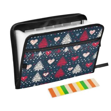 Imagem de Wassud Fundo de Natal (2) Pasta organizadora de arquivos de papel A4 com etiquetas e pasta de arquivo expansível com 13 bolsos