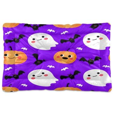 Imagem de Wassud Cama de cachorro Boo-boos com morcegos ao ar livre para cães pequenos, lavável, impermeável, para viagem, animais de estimação, cama portátil para gatos com fundo antiderrapante para ambientes