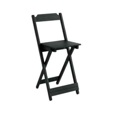 Imagem de CADEIRA DE MADEIRA BISTRO CRU ENVERNIZADA cadeiras dobráveis para Balcão, Cozinha e Ambientes com Estilo(Preta)