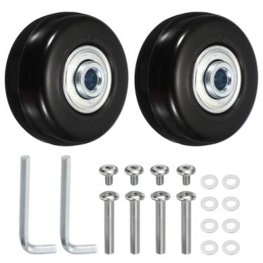 Imagem de YELARXI Replacement Luggage Wheels, Suitcase Wheels Replacement Kit 43x18mm & 1 Set & Rubber & Black - Fitting for (Swivel Caster Bearings Repair/Replacing/Roller Bag/Suitcase/Spinner)