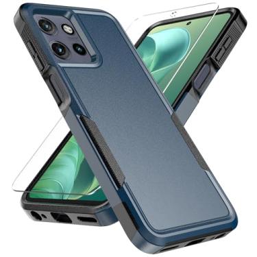 Imagem de Capa para Motorola Moto G Play 2026 5G com protetor de tela de vidro temperado proteção resistente contra quedas, capa protetora de telefone de corpo inteiro resistente à prova de choque à prova de