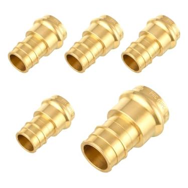 Imagem de Pacote com 5 Niikappu prensa de cobre de 2,5 cm x adaptador Pex A de 2,5 cm, encaixe de pressão de latão PEX-A acoplamento de expansão para conexão de cobre e tubo Pex