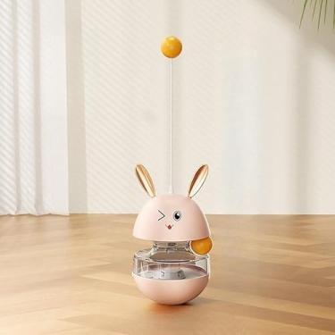 Imagem de Brinquedo Comedouro Interativo para Gatos – Dispensador de Ração com Design Transparente, Alimentação Lenta e Anti-Tédio(ROSA)