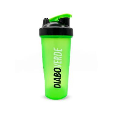 Imagem de FTW Diabo Verde Coqueteleira Shaker 600 ml Neon para Academia - Click‑Lock, Fundo Arredondado, Design Slim