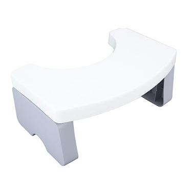 Imagem de GLOGLOW Banqueta Sanitária Dobrável, Material PP, Reduz a Fadiga e Melhora Os Sintomas de Hemorróidas, Banqueta Portátil para Banheiro de Viagem para Todas As Idades (Branco)