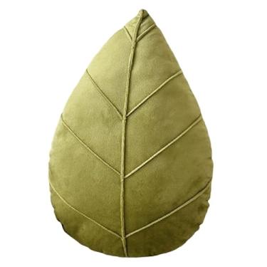 Imagem de Fenteer Almofada decorativa em formato de folha, almofada de pelúcia macia para decoração de casa, lembrancinha de festa, para planta, ideal para amantes de, Verde Grama 38x25cm