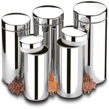 Imagem de Potes de armazenamento para cozinha, vidro resistente com tampas inox,elegante.