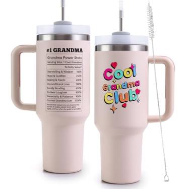 Imagem de VoziSpace Copo legal para avó presente de aniversário para mulheres, copo de viagem isolado de aço inoxidável para Dia das Mães com tampa, presente engraçado para vovó
