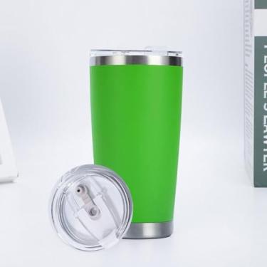 Imagem de CWPJUNDGP Caneca de carro de aço inoxidável de 590 ml, caneca de carro de camada dupla, isolamento térmico, isolamento térmico, copo mestre de gelo, grande capacidade