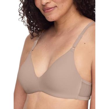 Imagem de Warner's Warners Blissful Benefits Sutiã feminino respirável sem fio com bojos justos, Amêndoa torrada, P