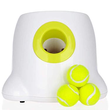 Imagem de GCCBQM Brinquedo de arremesso interativo automático de bola lançador de bola de tênis para cães, 3 bolas inclusas/491