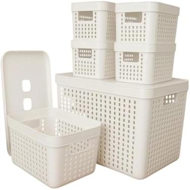 Imagem de Caixa para guardar itens, recipiente retangular, branco, resistente, compacto,util, organizador, util, pequeno.