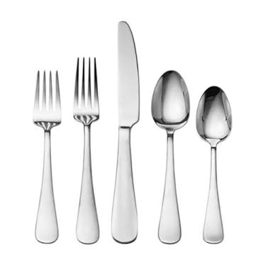 Imagem de Gourmet Basics by Mikasa Conjunto de talheres de aço inoxidável 18/0 da Symmetry, 20 peças, 42