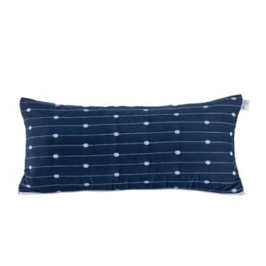 Imagem de Kit capa de almofada estampada com almofada rolinho 400 fios (Marinho)