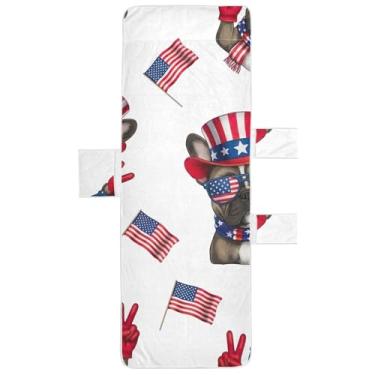 Imagem de Capa de espreguiçadeira de cachorro com desenho animado buldogues franceses toalha de cadeira de praia piscina toalha com bolsos espreguiçadeira espreguiçadeira 85 x 76 centímetros