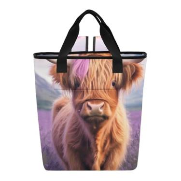 Imagem de Joitme Linda mochila de vaca Highland Coolers isolada à prova de vazamento, 36 latas para praia, 35 x 14 x 40 cm