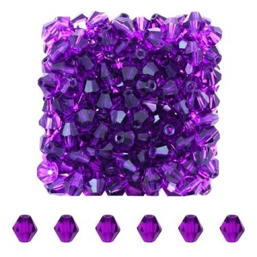 Imagem de Mandala Crafts Contas de cristal bicone ametista de 8 mm – 200 contas de vidro facetadas para fabricação de joias, pulseiras, colares, brincos e contas