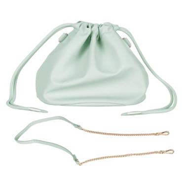 Imagem de Bolsa de couro PU com cordão para câmera e portátil, com alça de ombro para conveniência. Otimizado para armazenamento e proteção da câmera. Versátil e durável, perfeito (verde)