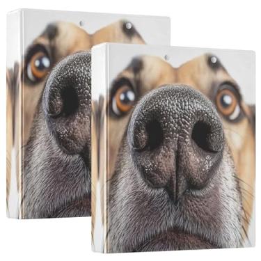 Imagem de Engraçado Brown Dog Nose Close Up Three Ring Binders 1,5 polegadas comporta 200 folhas fofas pastas de portfólio anel redondo fichário resistente, 31,5 x 27 x 6 cm, 1 pacote