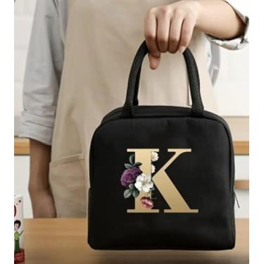 Imagem de Bolsa Térmica Portátil Para Trabalho e Escola Estampa com Letras (22 X 18,5 X 11,5 Cms) (K)