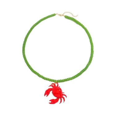 Imagem de Colar De Caranguejo Com Contas De Esmalte Vermelho, Joia De Moda Boêmi