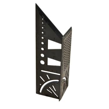 Imagem de Transferidor de esquadria multiângulo 3D ABS resistente, ferramenta quadrada de carpinteiro de 45°/90° com 360° e nível, dispositivo de medição de ângulo de precisão para marcenaria