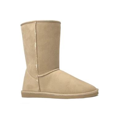 Imagem de Botas femininas de inverno clássicas de camurça com pele sintética até o meio da panturrilha e sola de borracha, 430 Brown, 8