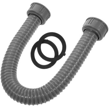 Imagem de COHEALI Mangueira de drenagem flexível 48 cm PVC tubo de drenagem telescópica com extremidades roscadas para pia de cozinha e conexão de máquina de lavar, resistente a vazamentos com anéis de vedação