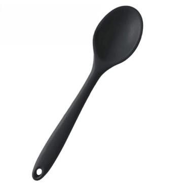 Imagem de KIT 2 Utensílios De Cozinha De Colher De Silicone Macio (2 KIT Preto)