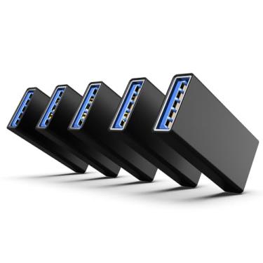 Imagem de YORUNOHOSHI Adaptador USB fêmea para fêmea, invólucro de alumínio, adaptador de acoplador USB 3.0, tipo A, conector de extensão de ponte fêmea para fêmea, suporta transferência de dados de 5 Gbps e