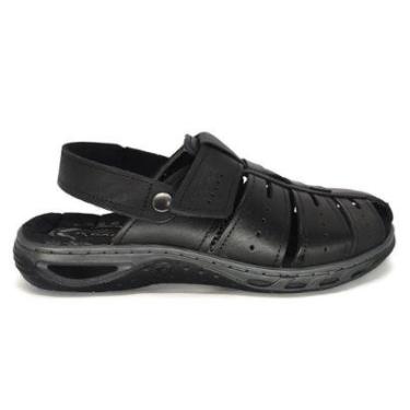 Imagem de Sandália Pegada Masculina de Couro Fechada na Frente 131676-Masculino