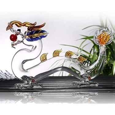Imagem de Decantador De Uísque Animal - Decantadores De Vinho Em Forma De Dragão Decantador De Garrafa De 1000 Ml Feito À Mão, Para Decoração De Festa De Jantar Em Casa Para Bebedores/amantes De Vinho Ótimo