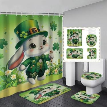 Imagem de Conjunto de cortinas de chuveiro Leprechaun do Dia de São Patrício com
