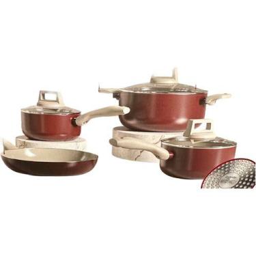 Imagem de Conjunto 4 Panelas Ceramica Antiaderente Soft Red - Jomafe - Jomafe Eu