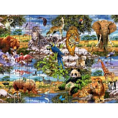 Imagem de 2 Quebra-Cabeça Cognitivo Animais Selvagens 60 pc - Coleção TEA e Amor