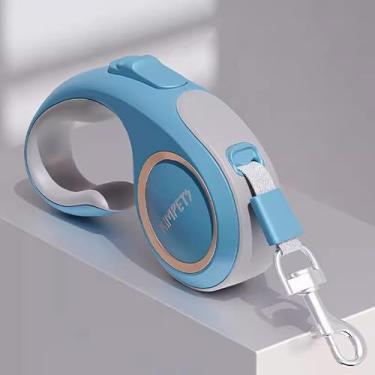 Imagem de KINNPET Coleira retrátil automática para cães e gatos, fivela de liga cromada, trava de segurança, tomada em forma de U, cabo ergonômico (Marte verde azul, 5 m)