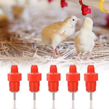 Imagem de Generic Bebedor Automático para água de Frango, 100 Peças, Alimentador Durável para Máquina de Beber Aves, Pato, Ganso, Aço Inoxidável + Plástico, Vermelho, 4x1,5x1,5cm, Adequado para Galinheiro