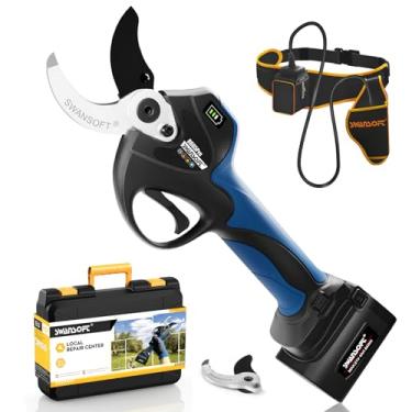 Imagem de SWANSOFT 40mm tesoura de poda elétrica, tesoura de bateria 21V com bateria de lítio 2x4Ah, para pomar e vinhedo 8605Pro