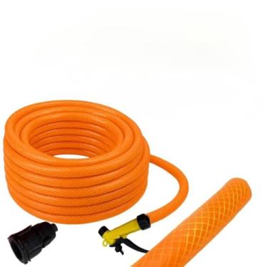Imagem de Mangueira de jardim silicone trançada anti torção resistente grossa flexível lisa 10m 15m 20m 30m 10 metros 30 metros (10 metros,Reforçada)