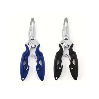 Imagem de 1 alicate de pesca multifuncional, aderência antiderrapante e remoção rápida de anzol - Ferramenta azul/preta durável para pescadores, equipamento de pesca, preto