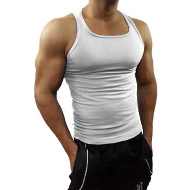 Imagem de Regata Masculina Básica Lisa Tank01 Sjons, Branco, p