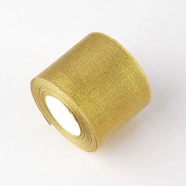 Imagem de Multiuso Largura Diferente 22 M/Rolo Fita Brilhante Artesanato Decoração de Casamento DIY Caixa de Presente Laço Decoração Fita (Ouro, Largura 3 cm)