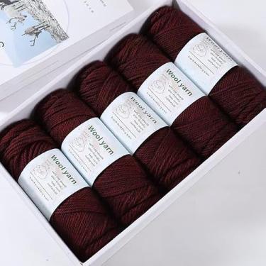 Imagem de 1 peça 100 g 245 agulha grossa fio de lã multicolor moda fazendo presentes feitos à mão DIY material de tricô tricô suéter quente suéter casaco cachecol chapéu luvas calças de lã joelheira bola de fio